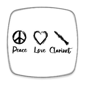 J’adore la clarinette - Magnet carré - blanc - Devant