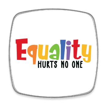 Equality Hurts No One - Viereckiger Kühlschrankmagnet - Weiß - Vorne