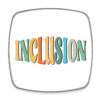 LETTRAGE D’INCLUSION - DIVERSITÉ - ÉGALITÉ - Magnet carré - blanc - Devant