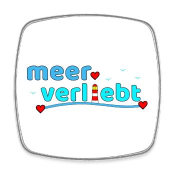 Meerverliebt Leuchtturm Herzdesign - Viereckiger Kühlschrankmagnet - Weiß - Vorne