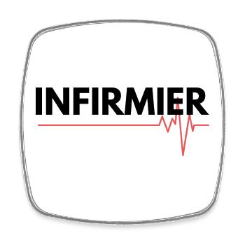 Cadeau 'Infirmier', pour les Soignants - Magnet carré - blanc - Devant