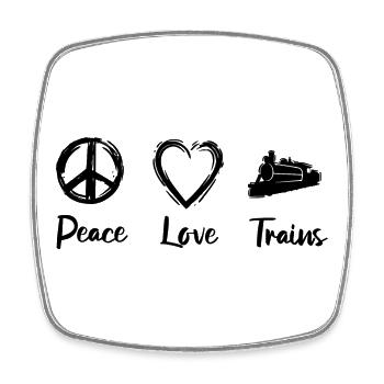 Railroad Love - Square fridge magnet - white - Front