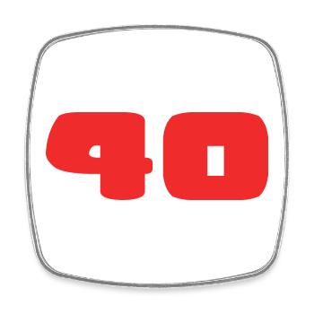 40. 40 YEARS. 40th ANNIVERSARY. BIRTHDAY 40 YEARS. - Square fridge magnet - white - Front