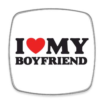 I Love My Boyfriend - Square fridge magnet - white - Front