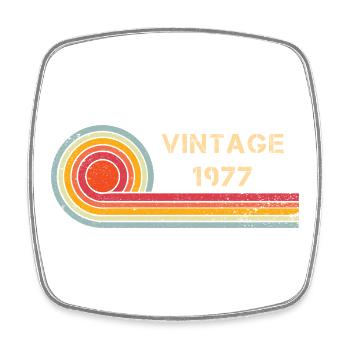 Vintage 1977 Geburtstag Retro Design - Viereckiger Kühlschrankmagnet - Weiß - Vorne