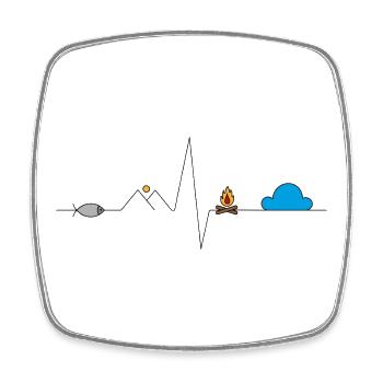 Adventure - Viereckiger Kühlschrankmagnet - Weiß - Vorne