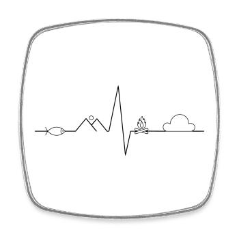 Outdoor Design - Viereckiger Kühlschrankmagnet - Weiß - Vorne