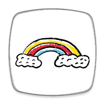 Rainbow Brush Arc Strokes - Square fridge magnet - white - Front
