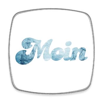 Moin Schiff typisch nordisch Handschrift Nordsee - Viereckiger Kühlschrankmagnet - Weiß - Vorne
