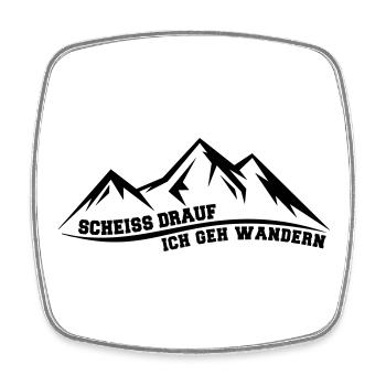 Scheiss drauf ich geh wandern lustiger Spruch - Viereckiger Kühlschrankmagnet - Weiß - Vorne