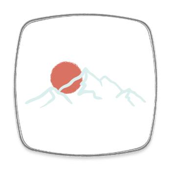 Sunlit Peak Minimal Mountain - Square fridge magnet - white - Front