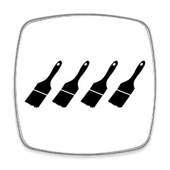 House Painter Brushes - Square fridge magnet - white - Front
