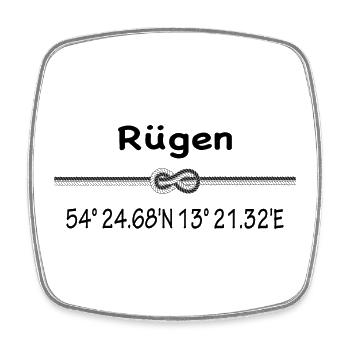 Rügen - Viereckiger Kühlschrankmagnet - Weiß - Vorne