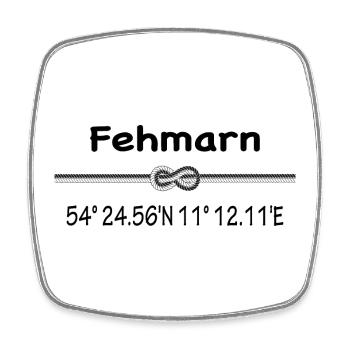 Fehmarn - Viereckiger Kühlschrankmagnet - Weiß - Vorne