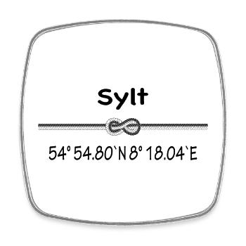 Sylt - Viereckiger Kühlschrankmagnet - Weiß - Vorne
