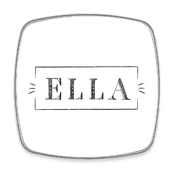 ELLA - name in a frame - Square fridge magnet - white - Front