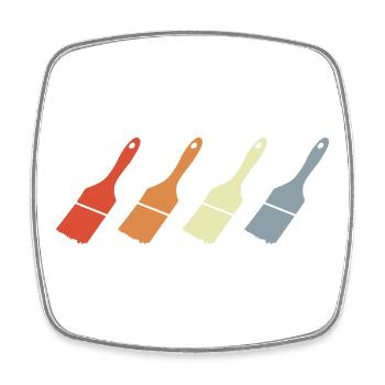 Painting Brush - Square fridge magnet - white - Front