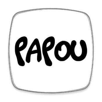 PAPOU. PAPA. FÊTE DES PÈRES. BONNE FÊTE PAPA - Magnet carré - blanc - Devant