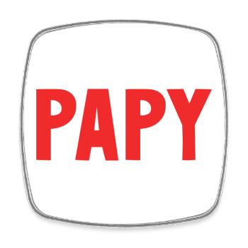 PAPY. FÊTE DES PÈRES. BONNE FÊTE PAPY. JE T'AIME. - Magnet carré - blanc - Devant