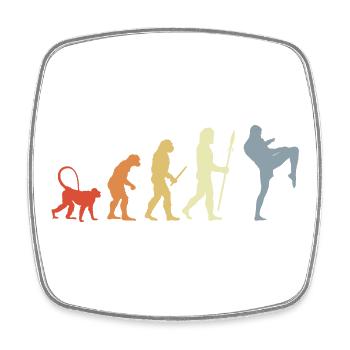 Évolution du kickboxeur vintage - Magnet carré - blanc - Devant