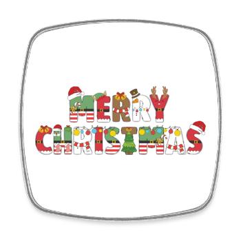 Merry Christmas - Viereckiger Kühlschrankmagnet - Weiß - Vorne