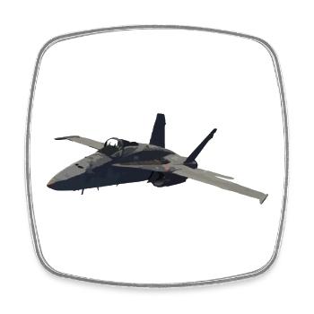 F-18 - Viereckiger Kühlschrankmagnet - Weiß - Vorne