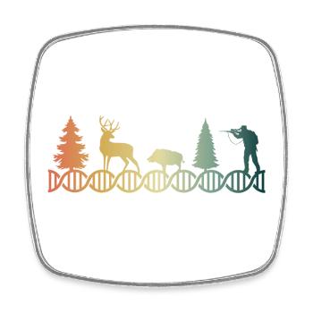 Jäger Jagen DNA DNS Jägerin - Viereckiger Kühlschrankmagnet - Weiß - Vorne