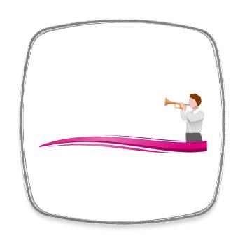 Musician TROMPETER on Wave - Text Template - Square fridge magnet - white - Front