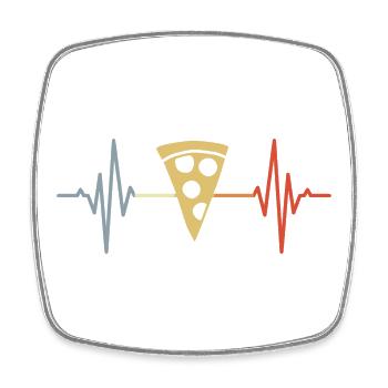 Pizza Pulse - Square fridge magnet - white - Front