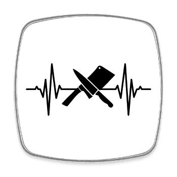 Cleaver heart palpitations - Square fridge magnet - white - Front