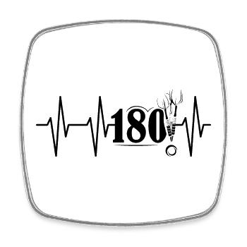 180 Darts Arrows Team Symbol icon Pulse Heartbeat - Square fridge magnet - white - Front