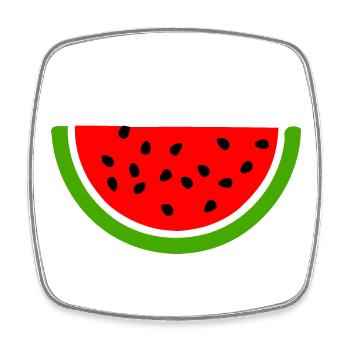 Wassermelone - Viereckiger Kühlschrankmagnet - Weiß - Vorne