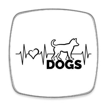 Heartbeat, Heart, Pulse, Dogs, Dogs, Dog, Animals, Friends - Square fridge magnet - white - Front