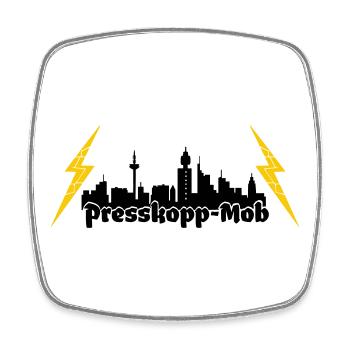 Presskopp Mob - ffm Skyline - Viereckiger Kühlschrankmagnet - Weiß - Vorne