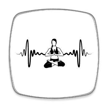 Yogini Heart Line - Square fridge magnet - white - Front