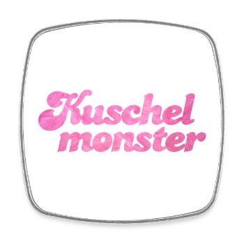 Kuschelmonster flauschig coole Sprüche Fell rosa - Viereckiger Kühlschrankmagnet - Weiß - Vorne