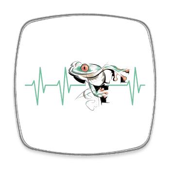 frog pulse heartbeat poison dart frogSymbol icon - Square fridge magnet - white - Front