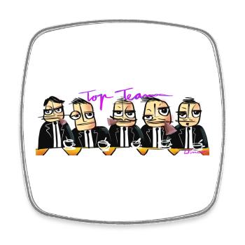 Kaffeebecher - Top Team - Viereckiger Kühlschrankmagnet - Weiß - Vorne