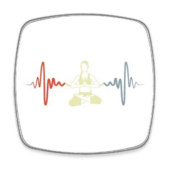 Vintage Yogini Herzschlag - Viereckiger Kühlschrankmagnet - Weiß - Vorne