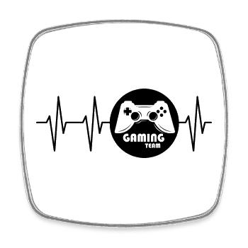 pulse gaming heartbeat controller icon icon logo - Square fridge magnet - white - Front
