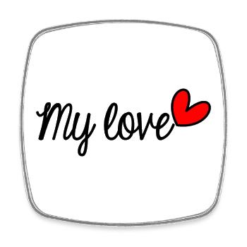 HERZ. HERZ. VALENTINSTAG. LIEBE. LIEBE. PAAR. - Viereckiger Kühlschrankmagnet - Weiß - Vorne