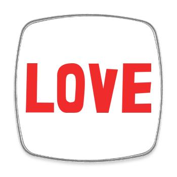 HERZ. HERZ. VALENTINSTAG. LIEBE. LIEBE. PAAR. - Viereckiger Kühlschrankmagnet - Weiß - Vorne
