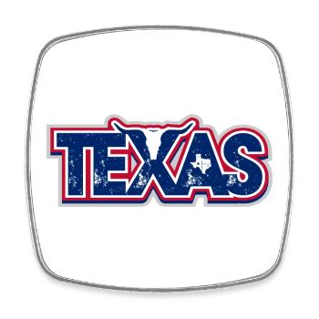 Texas Longhorn Distressed Flag - Square fridge magnet - white - Front