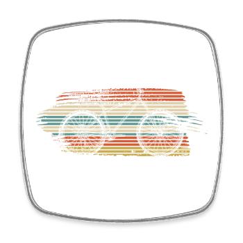Retro Sonnenbrille Sunset Stripes - Viereckiger Kühlschrankmagnet - Weiß - Vorne