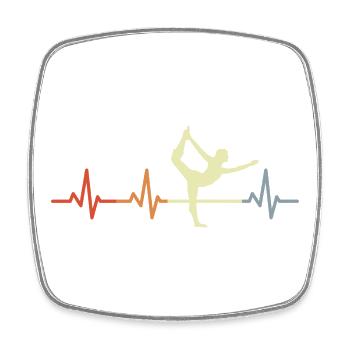Yoga Cardiogram - Square fridge magnet - white - Front
