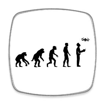 Développement de l’évolution du pilote de drone Funny Design - Magnet carré - blanc - Devant
