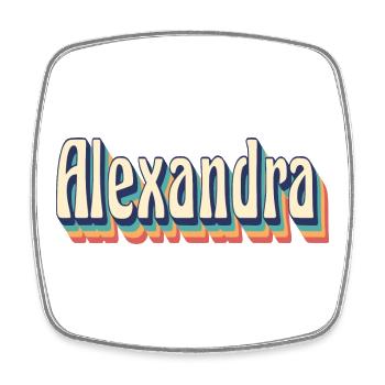 Alexandra T-Shirt Retro Vintage T-Shirt Geschenk - Viereckiger Kühlschrankmagnet - Weiß - Vorne