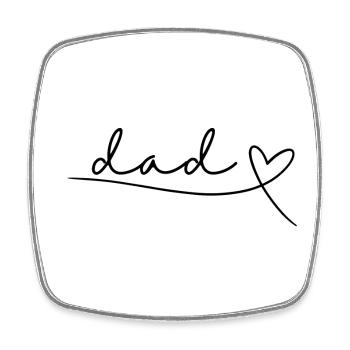 Papa Papa Cadeau Fête des Pères Naissance Bébé Coeur - Magnet carré - blanc - Devant