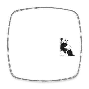 chill mal panda relax entspann dich abhängen - Viereckiger Kühlschrankmagnet - Weiß - Vorne