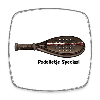 Spécial Padelle - Magnet carré - blanc - Devant